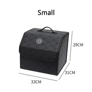 Car Trunk Organizer Premium Leather Material Collapsible Car Storage Box Large capacity and Waterproof Suitable for Any Car SUV Mini-Van