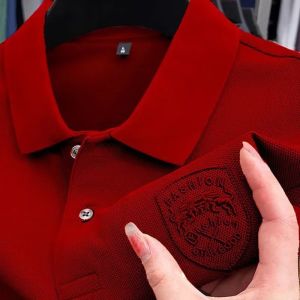 Mens Polo Shirt Summer Loose and Simple Half Sleeved Top 2024 New Casual Lapel Short Sleeve
