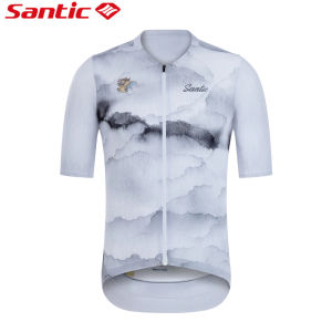 Santic Nam Đi Xe Đạp Jersey Thoáng Khí Nhanh Khô Chống Nắng UPF50 + Tay Ngắn Xe Đạp Xe Đạp Áo Sơ Mi Cao Cấp