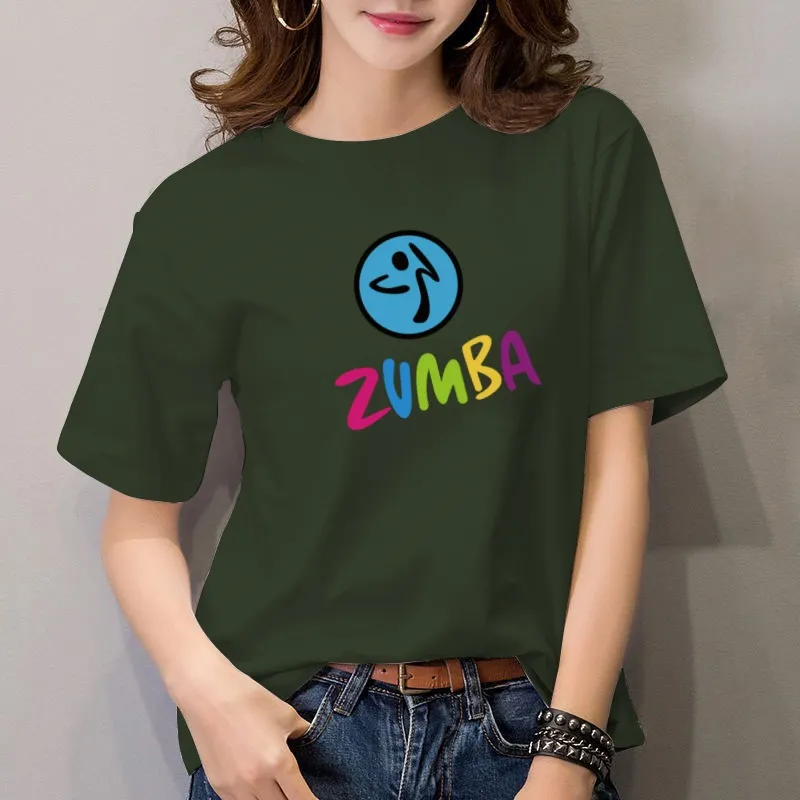 Women t-shirt Zumba Dance Print korean fashion Summer short sleeve