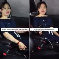 PROTON EXORA Armrest Premium Quality Adjustable Black Leather With Red Stitch Arm Rest with USB Charger Extension & Cup Holder. 