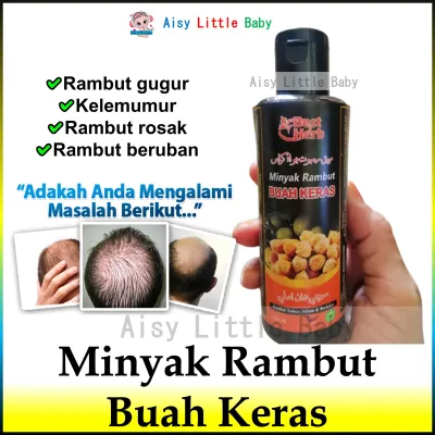 MINYAK RAMBUT BUAH KERAS + / rambut gugur / rambut beruban / kelemumur / melebatkan rambut / rambut rosak
