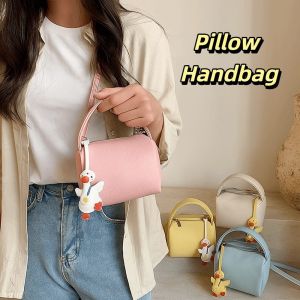 DINAH with Pendant Pillow Handbag Soild Color Luxury Women Clutch Purse Casual Zipper Boston Crossbody Bag Daily