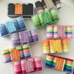 Cross Border High Elastic Hair Ties Towel Ring Colorful Seamless Hair Bands Ponytail Holder Versatile Bun Hair Rope for Women Girls Daily Use