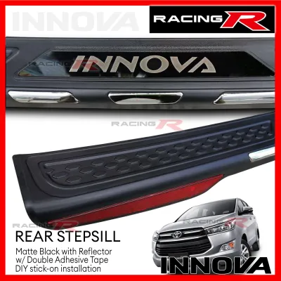 Toyota Innova 2016 to 2026 OEM Rear Stepsill Black w/ Reflector Rear Bumper Guard Thailand Quality ( Car Accessories )