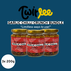 Twirlee Premium Crispy Garlic Chilli Crunch Bundle of 3