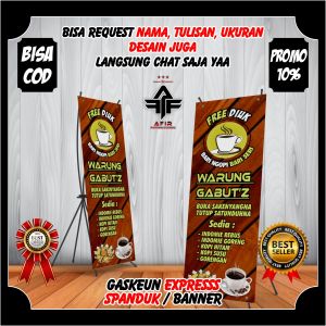 Spanduk Warung Kopi Gabut Warkop Bisa Custom / Banner Toko Kedai Warung Kopi Warkop Berkualitas Bisa Custom