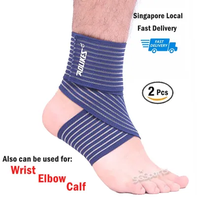 Ankle Wrap 70cm (2 pcs) Wrist Strap for Sports Training Gym Workout Weightlifting Fitness / Knee Brace Support Compression Wrap Bandage Brace Guard Sport Breathable Elastic Wristbands Elbow Wraps