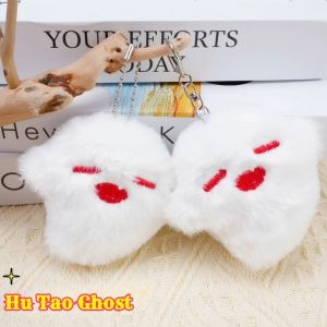 New Genshin Impact Hu Tao Ghost Cute Plush Keychain Kawaii Fluffy Soft Stuffed Toy Backpack Pendant Game Periphery Toy Gift