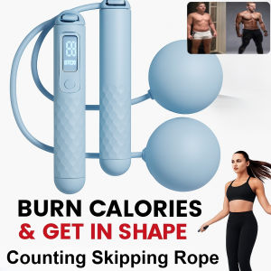 【Fat Burning】Dual-Purpose Magnetic Control Counting Steel Wire Jump Rope Electronic Smart Cordless Counting Jump Rope