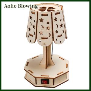 Aolie Wood Craft Kit Colorful Small Table Lamp DIY Science Building Projects 3D Wooden Puzzles Assembly Model Set Educational Toys