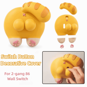 PLLEWY Cats Butt Switch Panel Cover 2-gang 86 Wall Switch Switch Beautification Wall Switch Plate Funny Ugliness Concealing Switch Button Decorative Cover Wall Switch Decor