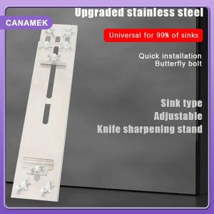 【CANAMEK】 Adjustable Over Sink Base Sharpening Stone Holder Stainless Steel Retractable Non-Slip Base Whetstone Grindstone Accessories