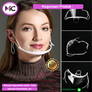 Masker Mulut Koki Kitchen Mask Chef Bening Transparan Masker Pelindung Wajah Saat Masak Restoran Pelayan Kesehatan Rumah Sakit Bahan Mika Bening