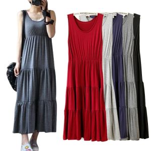 Honey Fashion Women Maxi Dress High Waist Maxi Long Skirt Casual Cake Dress Cake Skirt