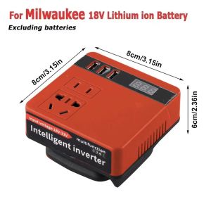 RANG 1Pcs 18V 20V To 220V Battery Inverter Multifunctional Dual Plug Outdoor Work Inverter 120W Smart Transformer For Makita For Dewalt For Milwaukee 18V Battery