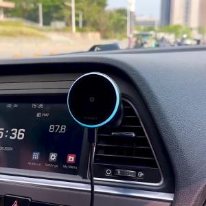 FCEssager Car Mounts 15W Wireless Charging Car Phone Holder 360 Free Degree Rotation Compatible With Seven Colors Of Light For iPhone 15 14 13 12 Pro Max Xs Plus Phone Universal Car Adapter Mounts