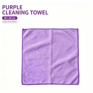 Microfiber cleaning cloths in green pink purple gray 4 colors 12 pieces