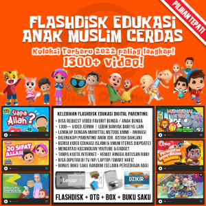 Flashdisk Edukasi Anak Muslim Terbaru 1300+ Video Edukasi Anak Islam & Video Parenting 32GB | Free 2 OTG & Buku Saku