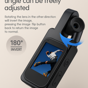Portable Recorder With Screen 180°Rotatable Lens Action Camera Night Vision Recorder HD 4K  Mini Camera