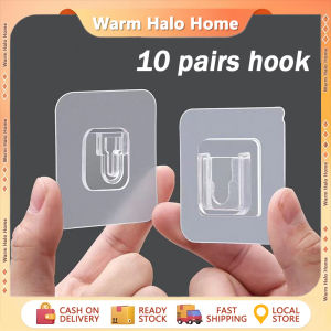10pairs Double-Sided Self Adhesive Power Strip Fixator Wall Hanger Transparent Suction Cup Sucker Hook