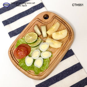 Thớt nhỏ gỗ Sồi Mỹ - khay bánh mì/trái cây/ bít tết/ pizza - Phụ kiện decor trang trí món ăn cho nhà hàng (CTH551) HAHANCO