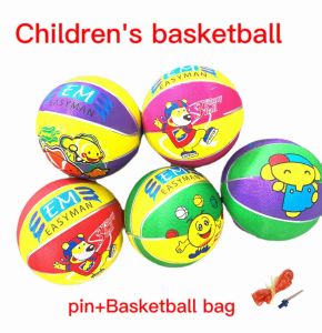 Small inflatable basketball for indoor and outdoor use on rubber playgrounds (random design)