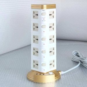 【Hot Sale】3 Meter Wire Space Saving Universal Tower Extension Socket Plug Dual USB Port 2/3/5 Tiers/Soket