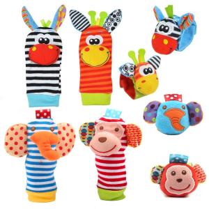 ZEEMIN Baby Toys Baby Rattle Toys 0 12 Months Stuffed Animal Socks Wrist Strap Rattle Newborn Foot Sock Bug Wrist Strap Baby Socks
