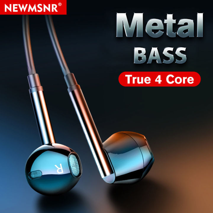 NEW Newmsnr Legit 6D Metal Heavy Bass Earphones Built In HD Mic