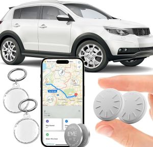 Tracker 2 PackItem Finder Works with Apple Find My (iOS Only)Track Your KeysWalletLuggageBackpackSuper LightweightComes with 2 Beautiful Keychains and Waterproof Cases (2 Pack)