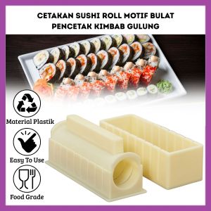 Cetakan Sushi Roll Gulungan Sushi Maker Otomatis Praktis Motif Bulat Kimbab Gulung Onigiri - FR GALLERY