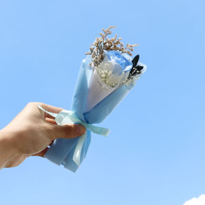 七夕礼物永生花满天星玫瑰向日葵康乃馨干花教师节送老师女友花束Hadiah Tanabata bunga abadi bunga ros berbintang bunga matahari karnasi bunga kering hari guru sejambak untuk teman wanita guru