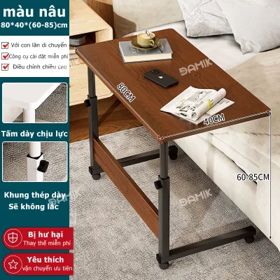 DAMIK Bàn rút di động có kệ ngang Bàn laptop bàn học bàn làm việc nâng hạ chiều