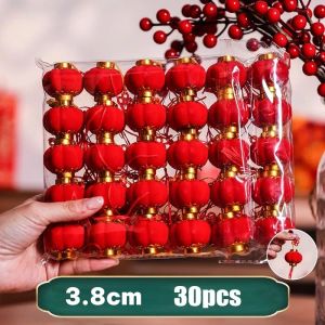 Quả Cầu Nhung Đỏ Treo Tết Set 30 Quả – Đồ Decor Trang Trí Xuân Đỏ May Mắn Tài Lộc