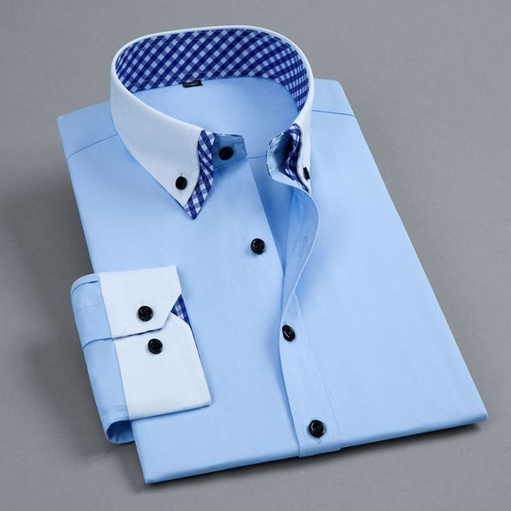 polo for men formal attire long sleeve Mens Dress Shirt Long