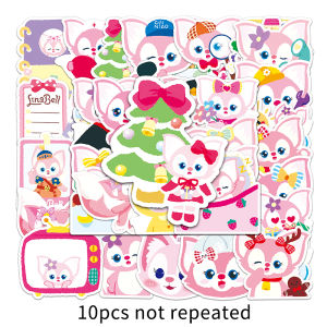 50PCS Disney LinaBell Cute Cartoon Graffiti Waterproof Sticker Pink Girly Heart Girl Sticker DIY Phone Case Laptop Decoration Sticker