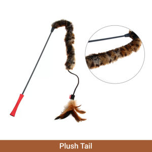 GiGwi Feather Teaser Series -  Cat Wand Teaser with Natural Feather & TPR Handle