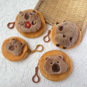 Cute Cartoon Capybara Coin Purse Kawaii Wallet Portable Plush Coin Bag Key Earphone Coin Organizer Pouch Zipper Bag Kids Gift