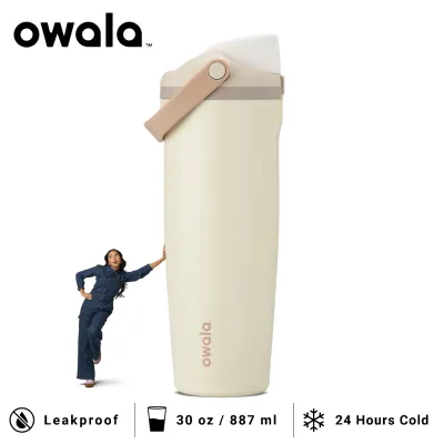 (Authentic)Owala FreeSip Sway Stainless Steel Water Bottle with Straw BPA-Free Sports 30oz Portable Leak-Proof Locking Lid