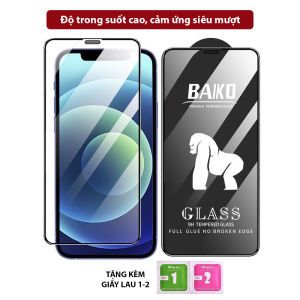 Kính cường lực iphone kingkong baiko - full viền trong suốt - chống bụi màng loa - dẻo dai bền bỉ