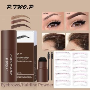 SQMETR Chống thấm mồ hôi Bộ Dụng Cụ Dán Chân Mày Bền lâu Chống thấm nước Bút kẻ mày dạng bột một bước với 10 khuôn tô vẽ có thể tái sử dụng Bộ dụng cụ định hình lông mày Phụ nữ