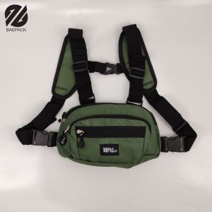 Tas Dada Chest Bag dengan Lubang Headset Louis Baepack / Tas Untuk Pengendara Motor / Tas Cowok Premium Hijau Army