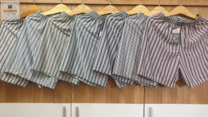 [SIÊU RẺ] Quần Đùi Nam Kẻ Sọc Trắng Thun Co Giãn Có Túi Sau Mặc Ngủ Mặc Nhà Thoáng Mát SUNMEN Size 45-90kg