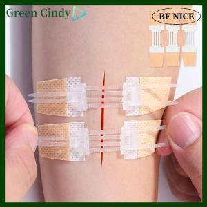 [Green Cindy] Zipper Band-aid Painless Wound Closure Patch Suture-free Wound Dressing Patches Zip Suture Reducer Band Aid Outdoor Portable