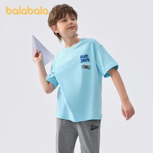balabala Boys Printed Short Sleeve T-Shirt Moisture Wicking Quick Dry Summer