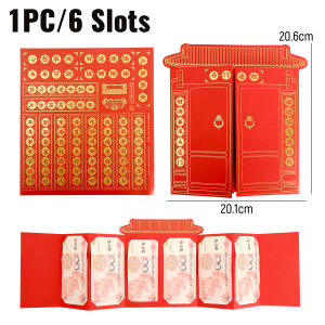 2026 Reversible Luxury Red Envelope 6/10Slots Money Packet Opening Door Welcome Wealth Gift for Housewarming Chinese New Year Angpao