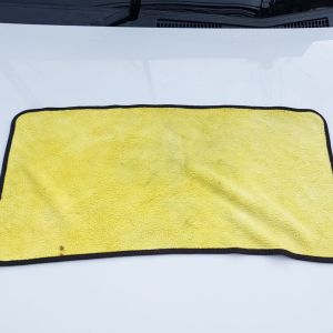 ผ้าเช็ดรถหาน พิเศษ ผ้าเซ็ดทำความสะอาดขนาด30x30, 30x60 ซักน้ำได้ดี สีเหลืองเทา