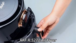 Nồi Chiên Không Dầu RAF 4L Chuẩn EU – Cảm Ứng Màn Hình LED Nồi Chiên Điện Thông Minh Màu Đen