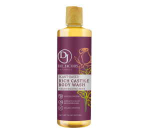 Dr Jacobs Naturals ROSE CASTILE BODY WASH 16oz (473ml) - Made in USA - reduce stress and lower your heart rate with its calming and uplifting scent - Made with antioxidant rich olive and coconut oil (never palm oil)